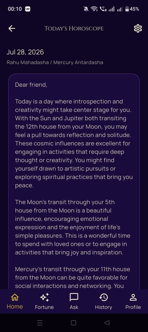 PalmGuru daily horoscope screen